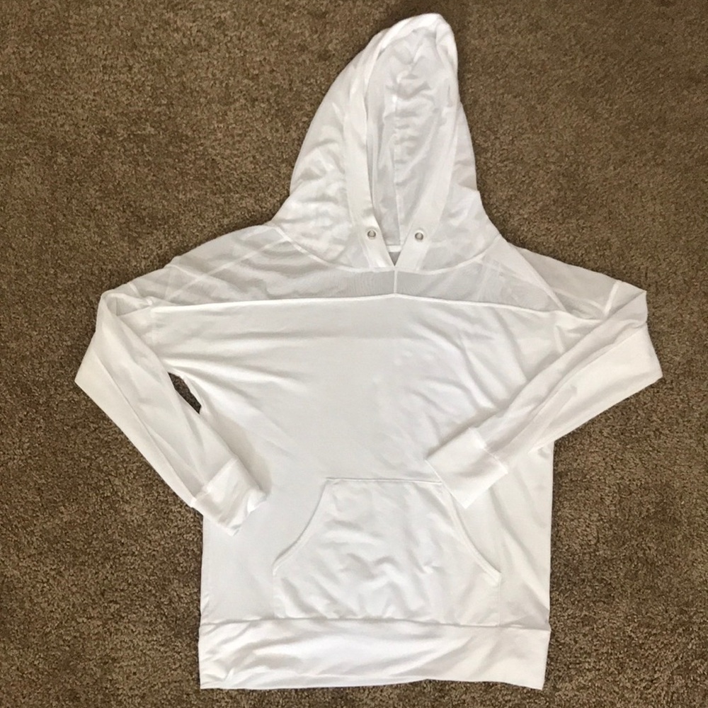 White and mesh workout hoodie
